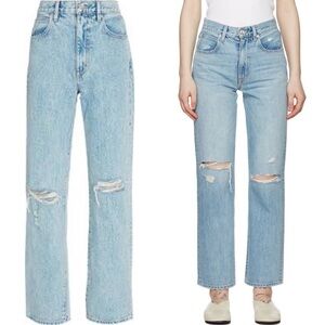 SLVRLAKE London Distressed Knee Time Worn Wash Jeans